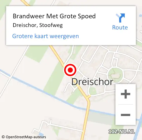 Locatie op kaart van de 112 melding: Brandweer Met Grote Spoed Naar Dreischor, Stoofweg op 16 november 2013 19:11