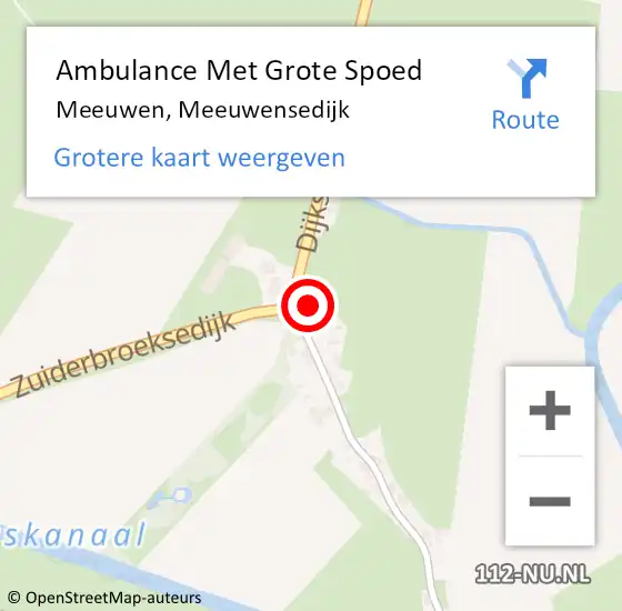 Locatie op kaart van de 112 melding: Ambulance Met Grote Spoed Naar Meeuwen, Meeuwensedijk op 9 augustus 2015 11:34