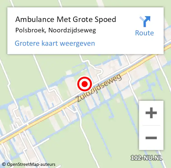 Locatie op kaart van de 112 melding: Ambulance Met Grote Spoed Naar Polsbroek, Noordzijdseweg op 9 augustus 2015 12:00