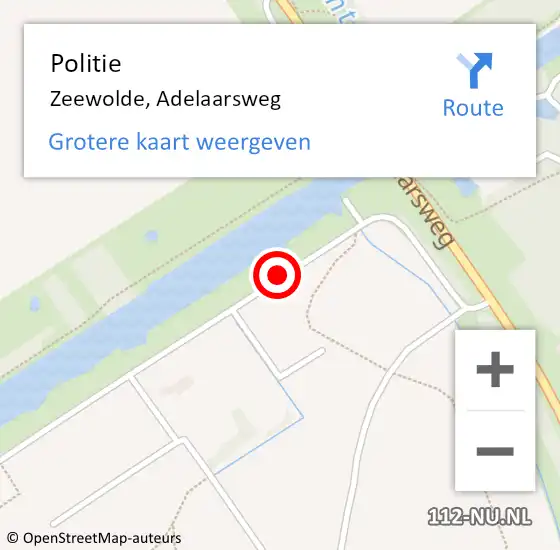 Locatie op kaart van de 112 melding: Politie Zeewolde, Adelaarsweg op 9 augustus 2015 12:38