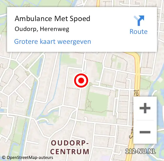 Locatie op kaart van de 112 melding: Ambulance Met Spoed Naar Oudorp, Herenweg op 9 augustus 2015 13:48