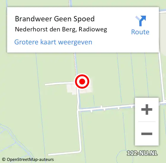 Locatie op kaart van de 112 melding: Brandweer Geen Spoed Naar Nederhorst den Berg, Radioweg op 9 augustus 2015 15:03