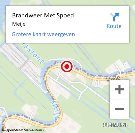 Locatie op kaart van de 112 melding: Brandweer Met Spoed Naar Meije op 9 augustus 2015 15:22