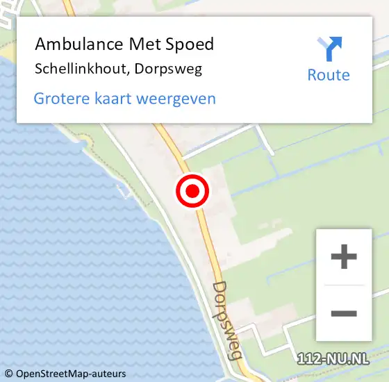 Locatie op kaart van de 112 melding: Ambulance Met Spoed Naar Schellinkhout, Dorpsweg op 9 augustus 2015 16:39