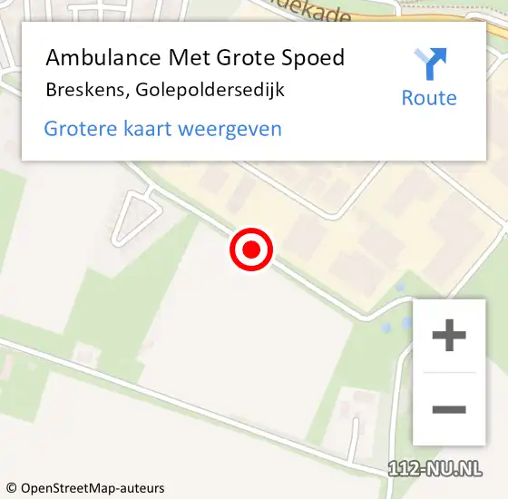 Locatie op kaart van de 112 melding: Ambulance Met Grote Spoed Naar Breskens, Golepoldersedijk op 9 augustus 2015 18:43