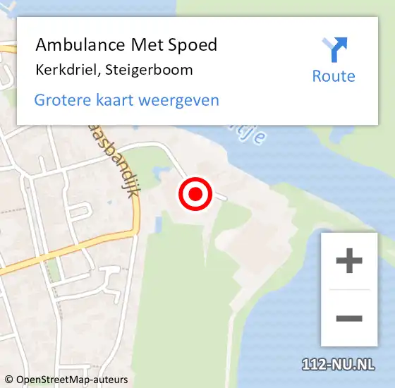 Locatie op kaart van de 112 melding: Ambulance Met Spoed Naar Kerkdriel, Steigerboom op 9 augustus 2015 19:28