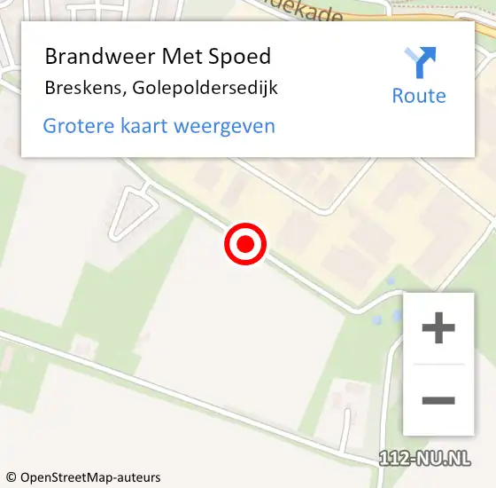 Locatie op kaart van de 112 melding: Brandweer Met Spoed Naar Breskens, Golepoldersedijk op 9 augustus 2015 20:13