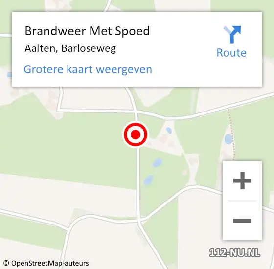 Locatie op kaart van de 112 melding: Brandweer Met Spoed Naar Aalten, Barloseweg op 10 augustus 2015 00:29