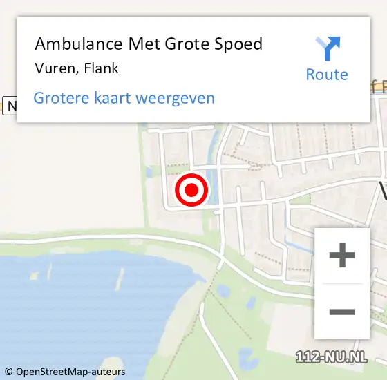 Locatie op kaart van de 112 melding: Ambulance Met Grote Spoed Naar Vuren, Flank op 10 augustus 2015 01:04