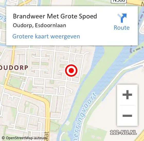 Locatie op kaart van de 112 melding: Brandweer Met Grote Spoed Naar Oudorp, Esdoornlaan op 10 augustus 2015 02:31