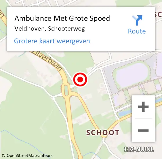 Locatie op kaart van de 112 melding: Ambulance Met Grote Spoed Naar Veldhoven, Schooterweg op 10 augustus 2015 07:30