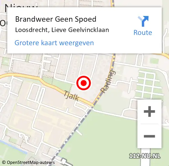 Locatie op kaart van de 112 melding: Brandweer Geen Spoed Naar Loosdrecht, Lieve Geelvincklaan op 10 augustus 2015 08:07