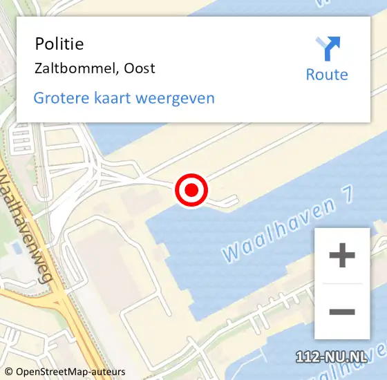 Locatie op kaart van de 112 melding: Politie Zaltbommel, Oost op 10 augustus 2015 08:33