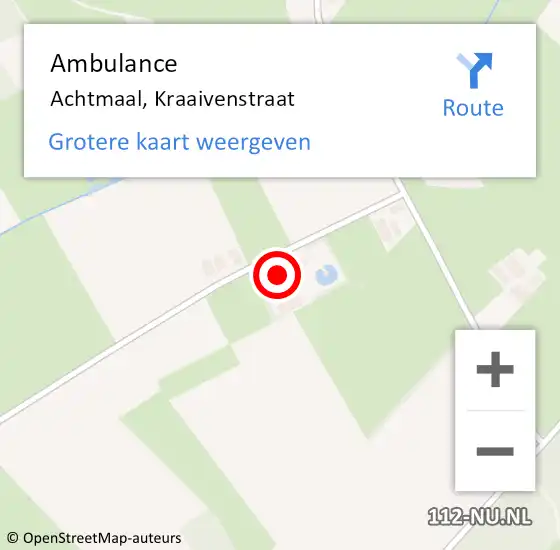 Locatie op kaart van de 112 melding: Ambulance Achtmaal, Kraaivenstraat op 10 augustus 2015 09:25