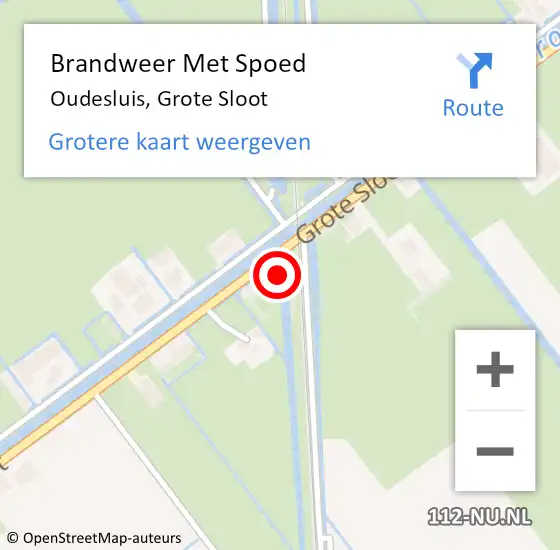 Locatie op kaart van de 112 melding: Brandweer Met Spoed Naar Oudesluis, Grote Sloot op 16 november 2013 21:37