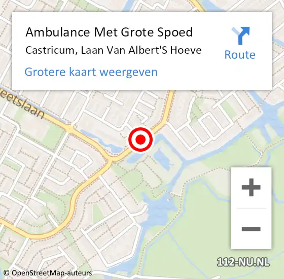 Locatie op kaart van de 112 melding: Ambulance Met Grote Spoed Naar Castricum, Laan Van Albert'S Hoeve op 10 augustus 2015 12:29