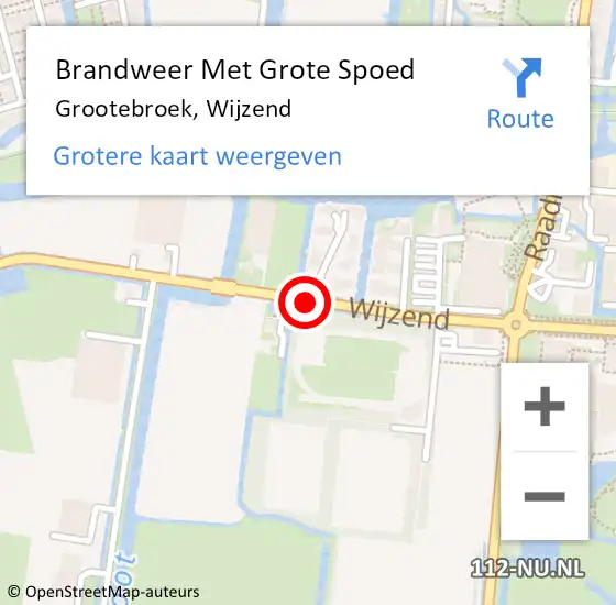 Locatie op kaart van de 112 melding: Brandweer Met Grote Spoed Naar Grootebroek, Wijzend op 16 november 2013 22:03