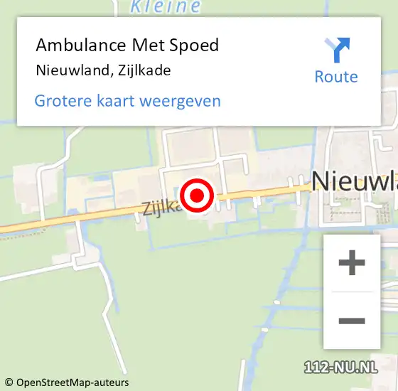 Locatie op kaart van de 112 melding: Ambulance Met Spoed Naar Nieuwland, Zijlkade op 10 augustus 2015 15:33