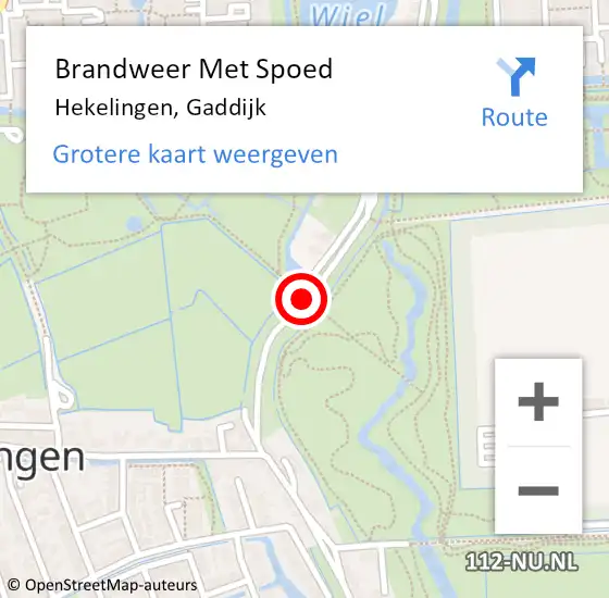 Locatie op kaart van de 112 melding: Brandweer Met Spoed Naar Hekelingen, Gaddijk op 10 augustus 2015 16:02