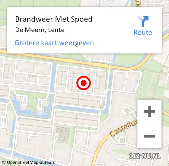 Locatie op kaart van de 112 melding: Brandweer Met Spoed Naar De Meern, Lente op 10 augustus 2015 16:35