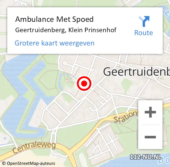 Locatie op kaart van de 112 melding: Ambulance Met Spoed Naar Geertruidenberg, Klein Prinsenhof op 10 augustus 2015 17:29