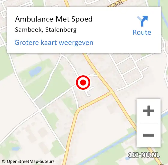 Locatie op kaart van de 112 melding: Ambulance Met Spoed Naar Sambeek, Stalenberg op 10 augustus 2015 19:10