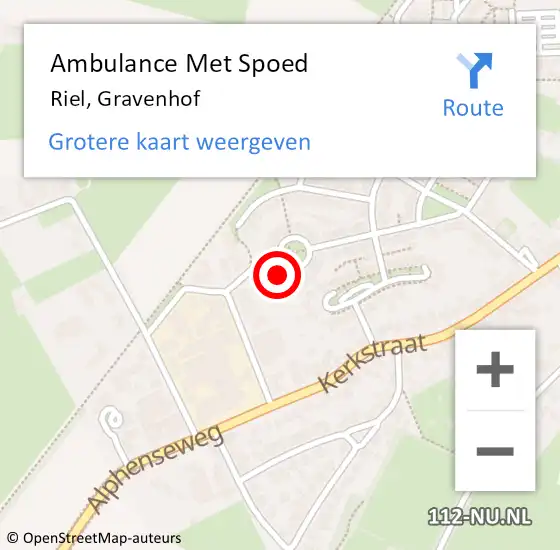 Locatie op kaart van de 112 melding: Ambulance Met Spoed Naar Riel, Gravenhof op 16 november 2013 22:52