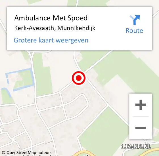 Locatie op kaart van de 112 melding: Ambulance Met Spoed Naar Kerk-Avezaath, Munnikendijk op 16 november 2013 23:04