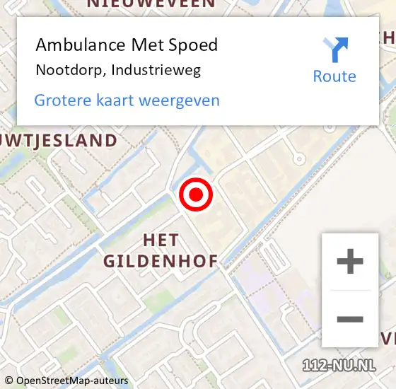 Locatie op kaart van de 112 melding: Ambulance Met Spoed Naar Nootdorp, Industrieweg op 11 augustus 2015 05:56