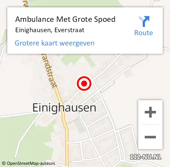 Locatie op kaart van de 112 melding: Ambulance Met Grote Spoed Naar Einighausen, Everstraat op 16 november 2013 23:31