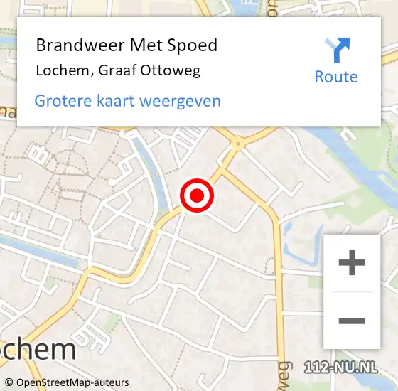 Locatie op kaart van de 112 melding: Brandweer Met Spoed Naar Lochem, Graaf Ottoweg op 11 augustus 2015 11:19