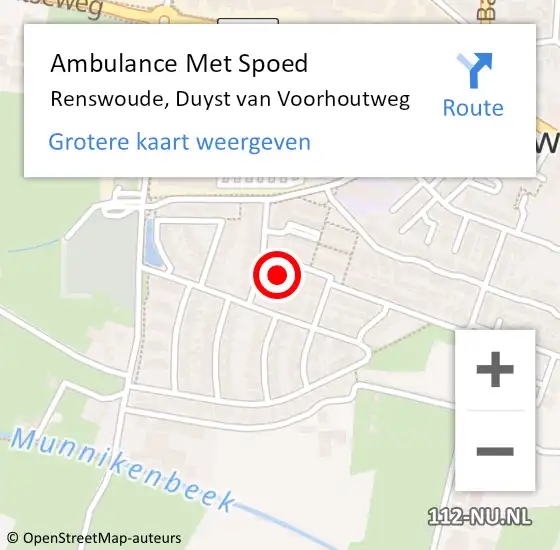 Locatie op kaart van de 112 melding: Ambulance Met Spoed Naar Renswoude, Duyst van Voorhoutweg op 11 augustus 2015 12:41