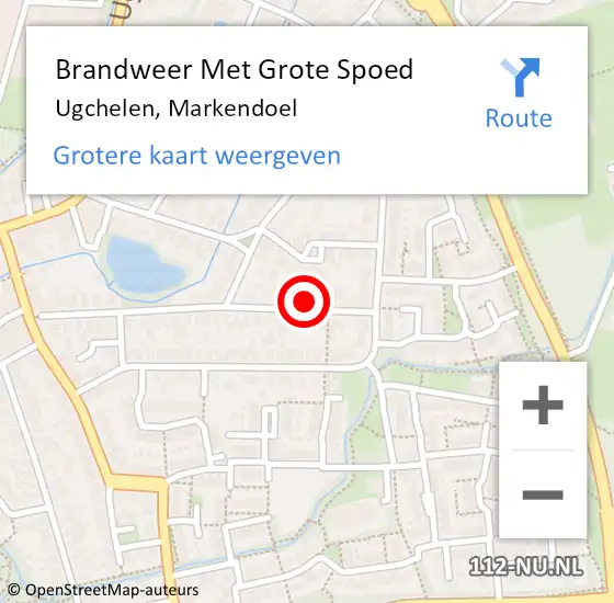 Locatie op kaart van de 112 melding: Brandweer Met Grote Spoed Naar Ugchelen, Markendoel op 11 augustus 2015 12:50