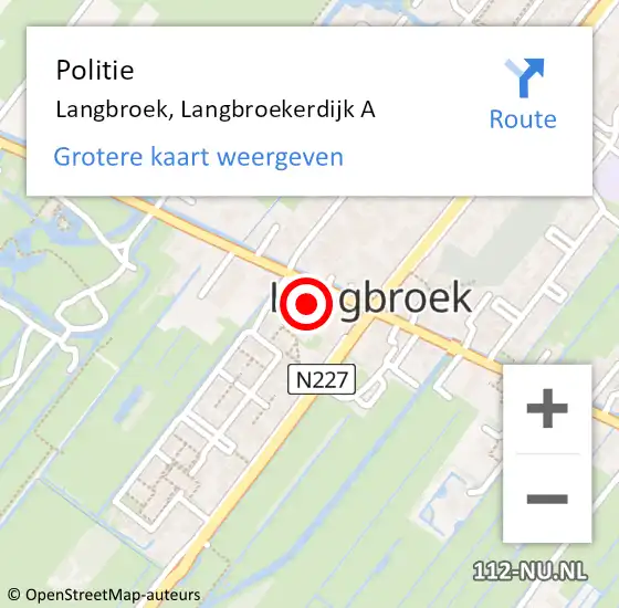 Locatie op kaart van de 112 melding: Politie Langbroek, Langbroekerdijk A op 11 augustus 2015 13:54