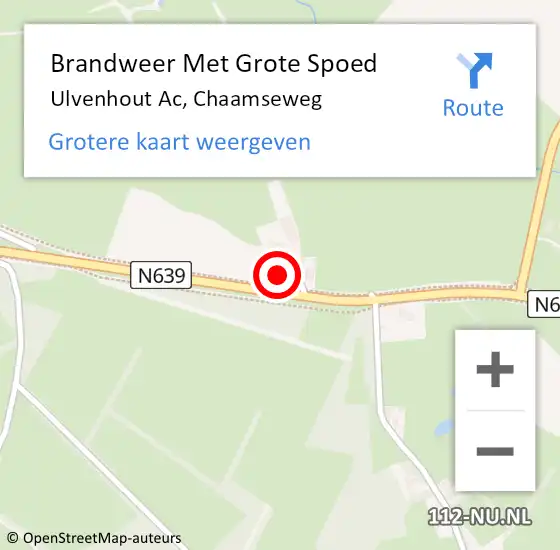 Locatie op kaart van de 112 melding: Brandweer Met Grote Spoed Naar Ulvenhout Ac, Chaamseweg op 17 november 2013 01:13