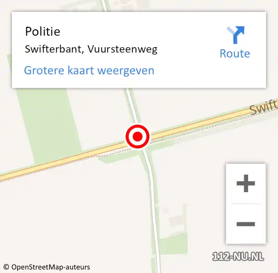 Locatie op kaart van de 112 melding: Politie Swifterbant, Vuursteenweg op 11 augustus 2015 15:45