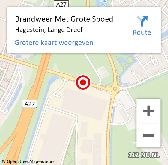 Locatie op kaart van de 112 melding: Brandweer Met Grote Spoed Naar Hagestein, Lange Dreef op 17 november 2013 01:18