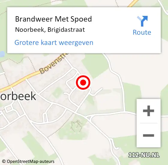 Locatie op kaart van de 112 melding: Brandweer Met Spoed Naar Noorbeek, Brigidastraat op 11 augustus 2015 19:57