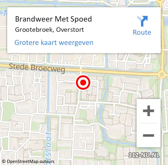 Locatie op kaart van de 112 melding: Brandweer Met Spoed Naar Grootebroek, Overstort op 11 augustus 2015 20:21