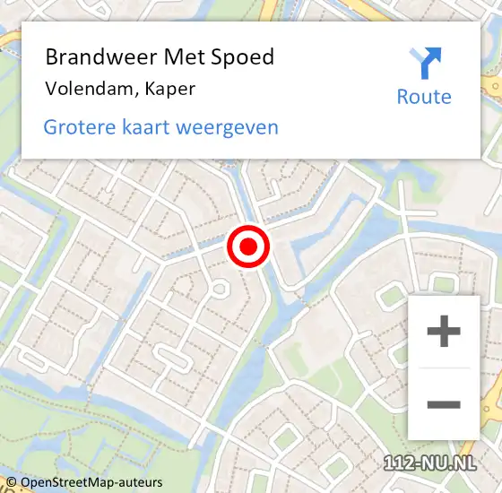 Locatie op kaart van de 112 melding: Brandweer Met Spoed Naar Volendam, Kaper op 11 augustus 2015 22:17