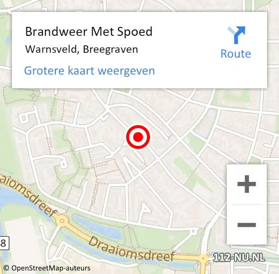 Locatie op kaart van de 112 melding: Brandweer Met Spoed Naar Warnsveld, Breegraven op 17 november 2013 02:19