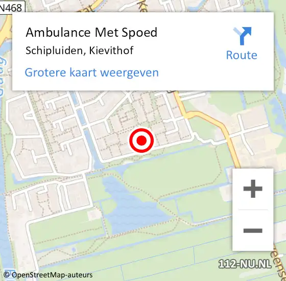 Locatie op kaart van de 112 melding: Ambulance Met Spoed Naar Schipluiden, Kievithof op 11 augustus 2015 23:42