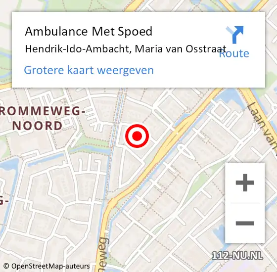 Locatie op kaart van de 112 melding: Ambulance Met Spoed Naar Hendrik-Ido-Ambacht, Maria van Osstraat op 11 augustus 2015 23:42