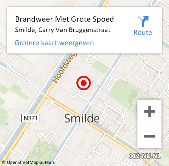 Locatie op kaart van de 112 melding: Brandweer Met Grote Spoed Naar Smilde, Carry Van Bruggenstraat op 12 augustus 2015 05:09