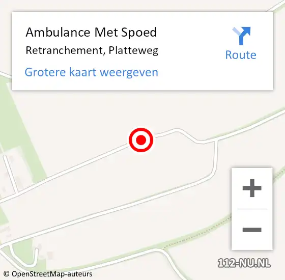 Locatie op kaart van de 112 melding: Ambulance Met Spoed Naar Retranchement, Platteweg op 12 augustus 2015 08:30