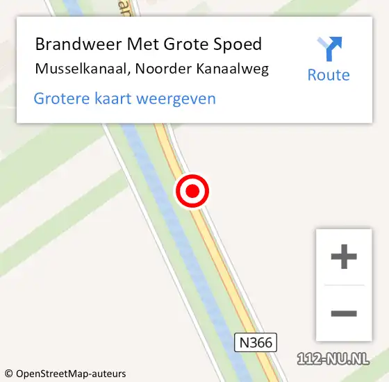 Locatie op kaart van de 112 melding: Brandweer Met Grote Spoed Naar Musselkanaal, Noorder Kanaalweg op 17 november 2013 03:01