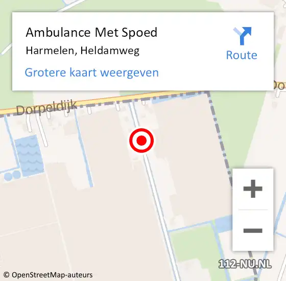 Locatie op kaart van de 112 melding: Ambulance Met Spoed Naar Harmelen, Heldamweg op 12 augustus 2015 11:51