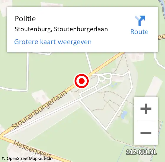 Locatie op kaart van de 112 melding: Politie Stoutenburg, Stoutenburgerlaan op 12 augustus 2015 12:52