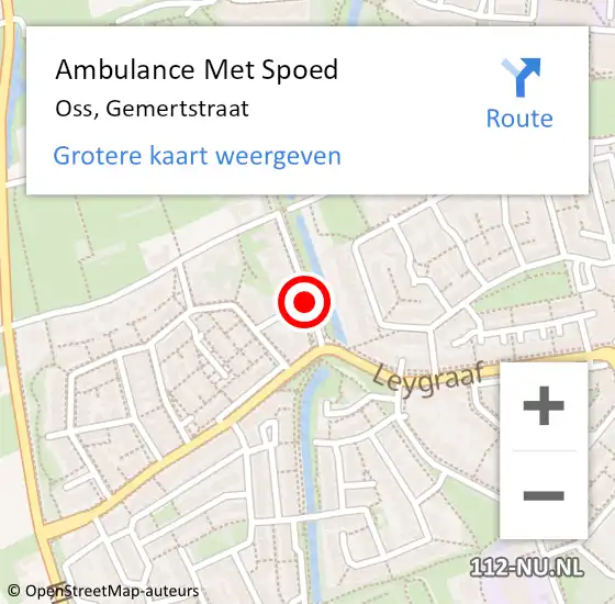 Locatie op kaart van de 112 melding: Ambulance Met Spoed Naar Oss, Gemertstraat op 12 augustus 2015 14:08