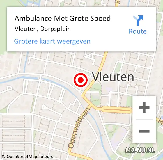 Locatie op kaart van de 112 melding: Ambulance Met Grote Spoed Naar Vleuten, Dorpsplein op 12 augustus 2015 14:24